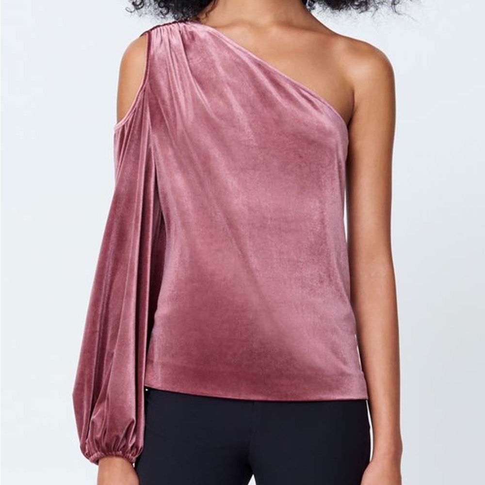 NWT Rebecca Minkoff Velvet One Shoulder/Sleeve Top